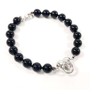 TIFFANY Authentic Black Heart Charm Bracelet